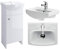 VBChome Badmöbel Weiß 40 cm Waschbecken mit Unterschrank Waschtisch Waschbeckenunterschrank Unterschrank Badezimmerschrank Glanz Waschplatz Stand Standmöbel