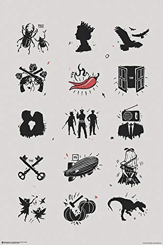 Close Up Legendary Rock Bands Poster Queen, Led Zeppelin, Kiss etc. (61cm x 91,5cm) + 2 St. transparente Posterleisten mit Aufhängung