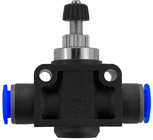 Pneumatik Drosselrückschlagventil Steckverbinder Drosselventil für PU PA PTFE Schläuche und Kupferrohr | für 4-12 mm Schlauch und Rohr Durchmesser WUNSCHGRÖSSE einfach auswählen >>> Ø 12 mm