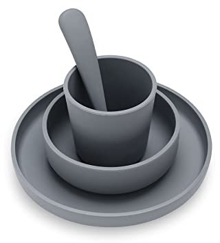 Jollein Kindergeschirrset 4-teilig - Storm Grey