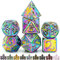 World of Dice Metallwürfel-Set Drachenwürfel - Prisma - Pen & Paper Würfel-Set aus Metall, 7-teiliges polyedrisches Set, für Dungeons and Dragons, DSA, Cthulhu, UVM.