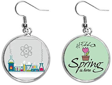 Recipiente de reacción química química herramienta Colgante decorativo temporada pendientes de primavera joyas