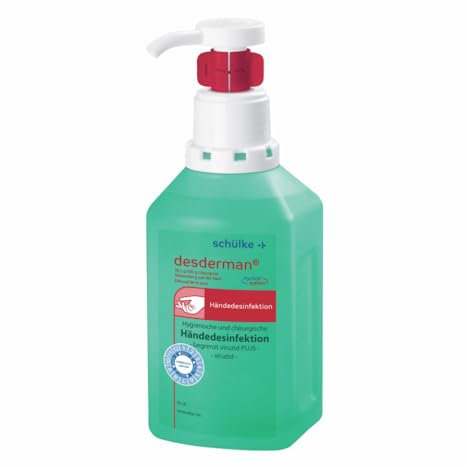 Schülke Desderman | 5 x 500 ml Hyclick | Händedesinfektionsmittel | Desinfektionsmittel mit integriertem Pumpspender