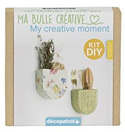 Décopatch KIT043C - Un Mini-kit adulte (support, papier, colle et pinceau inclus), PANIERS A SUSPENDRE