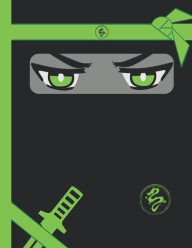 Ninja Sketchbook, Coloring, Drawing and Sketching Supplies, White Pages. (Green Ninja theme): Perfect Sketchbook for beginners to draw, sketch, create comics, and more.