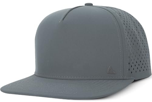 Salt Mafia Flache Krempe wasserdichte Hüte für Herren – Performance Snapback Surferhut, Schiefer, 7-7.875