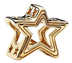 BEEUVIP Damen Strahlender Stern Charm Anhänger für Armband 925 Sterling Silber Geburtsstein Charms Beads passend für Armband