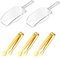 3Pcs Golden Ice Tongs and 2Pcs Plastic Measuring Scoops, Serving Tongs Food Scoops Set for Ice Coffee Bucket Bar Kitchen Wedding Birthday Party