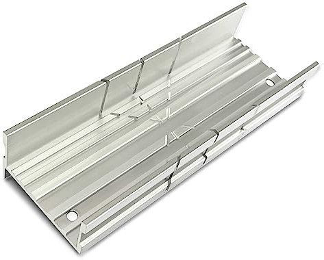 Hanpex Metal Small Aluminum Miter Box 5.3 Inch Small Tiny Mitre Box for Manual Saw for Hand Saw 3 Cutting Angles - Ideal for Cutting Wood and Soft Metal