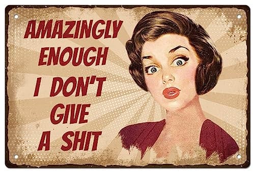 GLOBLELAND Vintage Metal Women Tin Sign Funny Art Plaque Poster Retro Amazing Enough Metal Wall Decor Decorative Tin Signs 8×12inch for Home Kitchen Bar Coffee Shop Club Decoration