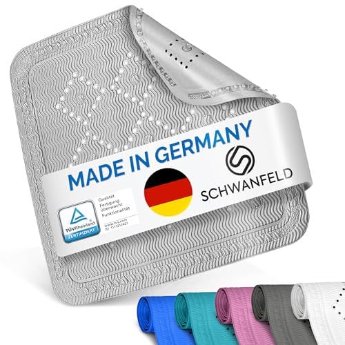 Schwanfeld® [55 x 55cm] Duschmatte rutschfest [EXTRA SICHER] - inkl. extra starken Saugnäpfen - Duschmatte BPA frei - Antirutschmatte dusche (Made in Germany) - sichere Duscheinlage rutschfest