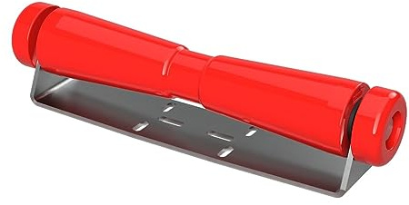 SUPROD Polyurethan Kielrolle mit Halter B inkl. Endkappen Bootstrailer Sliphilfe verzinkt 400 mm (+ EC), rot