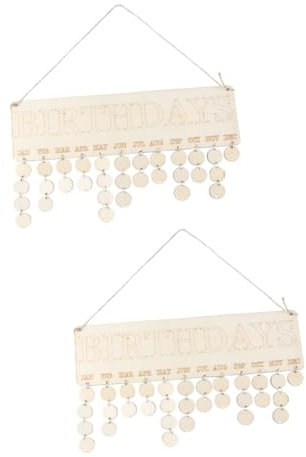 ifundom 2 Sätze Countdown-kalender Zum Aufhängen Quarantäne-familienornament Wohnkultur Familiensegenkalender Aus Holz Geburtstagskalender Aus Holz Heimzubehör Holzspäne Metall Haushalt