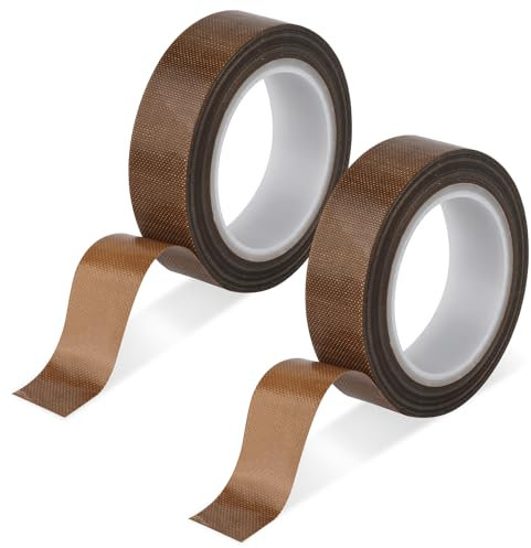 NQEUEPN 2 Rollen 13mmx10m Reibungsarme Bänder, Abrieb und Quietschfest Gleitband für Schubladenführungen PTFE-Oberflächenschutzband für Holz Schubladen Schränke Vorhänge Möbel (Braun)