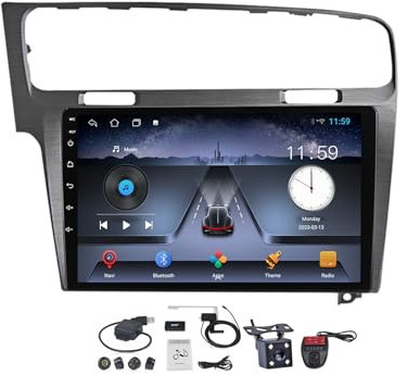 Lettore multimediale per auto per Volkswagen Golf 7 2012-2020 Android 12 10 pollice 2 Din Autoradio Stereo Navigazione GPS BT Carplay Android Auto FM AM RDS Comandi al volante ( Color : A , Size : M10
