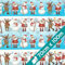 1 Rolle Weihnachts-Geschenkpapier Santa's Festive Gathering Blau 70cmx100m | Geschenkpapier für Weihnachten