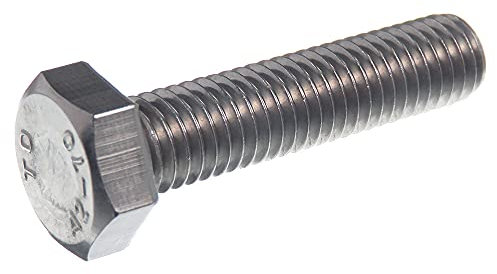 SECCARO Sechskantschraube M14 x 50 mm, Edelstahl V2A VA A2, DIN 933 / ISO 4017, Außensechskant, 20 Stück