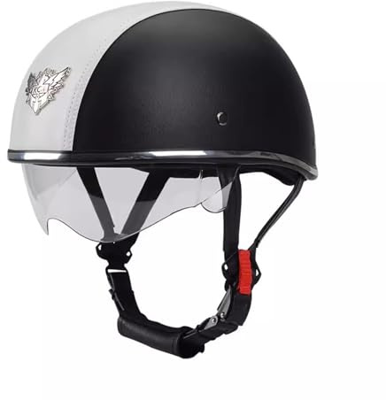 Halbschalenhelm Mit ECE-Zulassung Motorradhelm Für Damen Und Herren Erwachsene Rollerhelm Cruiser Skateboardhelm Motorradhalbhelm mit Brille Motorrad Chopper Mofa Fahrradhelm