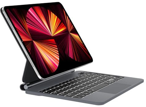 Occtingkind, Magic Tastiera per iPad Air 11 M3/M2 | Custodia con Tastiera per iPad Air 11''7a/6a/5a/4a 10,9''(2020-2025) /Pro 11'' 1a/2a/3a/4a (2018-2022), Trackpad, Retroilluminata 7 Colori, Nero