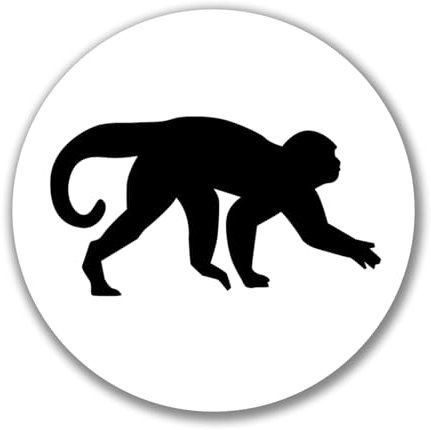 Huuraa Aufkleber Affe Silhouette Sticker Größe 10cm mit Motiv für Monkey Fans Geschenk Idee für Freunde und Familie