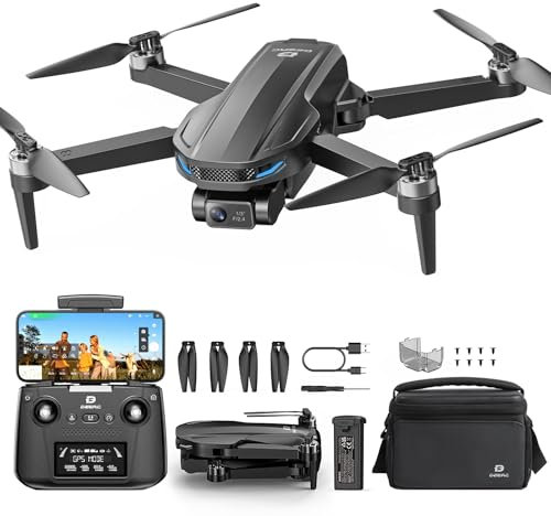 DEERC D65 Drones con Camara 4K EIS y Cardán de 2 Ejes para Adultos,249 g, GPS Sígueme, Tiempo de Vuelo de 26 Minutos,Transmisión de imágenes 5G,Retorno Inteligente,C0,Pour Débutants,Caméra avec