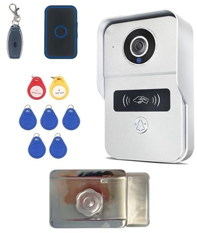 HVOFNNLR Videocitofono Wireless WiFi Campanello Video Intelligente 1080P per la Protezione della Sicurezza Domestica Campanello per Porta dell'appartamento Google Home