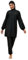 IMEKIS Burkini Damen Bescheidene Muslimische Bademode Islamisches Schwimmanzug mit Hijab 3tlg Langarm Volle Abdeckung Tankini Set Badeanzug Schwarz-Perlen M
