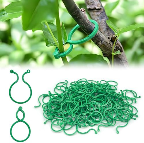 Feliciay 100 Stück Pflanzen Klammern Befestigung,Gesicherter Pflanzen Clip,Kunststoff Kletterpflanzen Clips,Pflanzenklammern klein zur Rankhilfe und Befestigung von Pflanzen