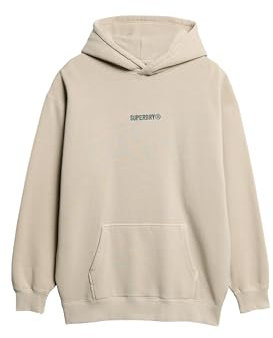 Superdry Herren Hoodie mit lockerer Passform und Mikro-Logo Chateau Grau L