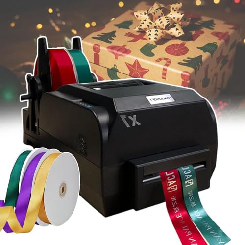 smafoseedding Satinband-Druckmaschine, personalisierte Bandmaschine, mit drei Rollen von 90 m Band, Druckgeschwindigkeit: 150 mm/s, für Hochzeiten, Partys, Geburtstage, verschiedene Feste,