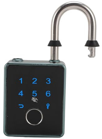 Candado de Huellas Dactilares con Copia de Seguridad de Clave, Candado Inteligente Biométrico sin Llave con Contraseña, Tarjeta IC, Control de Aplicaciones, Cerradura de
