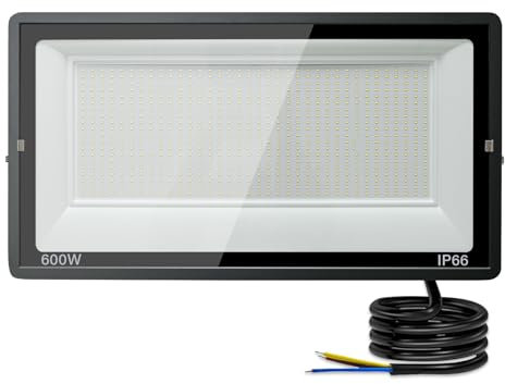 toobettp 600W Projecteur LED Extérieur, Spot LED Exterieur 60000LM Super Lumineux 6500K Blanc Froid Éclairage de Sécurité Extérieur IP66 Imperméable pour Garage Jardin Terrasse Parking