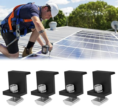 Endklemme,4pc Solarmodulhalterung,Solar Endklemme,Endklemmen für Solarmodule,EndClamps Solar Panel Mount,Solar Panel Halterung,Endklemmen Schwarz,Photovoltaikanlagen Endklemmen,für Solarmodul Montage