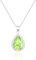 Linawe Silber Kette Halskette Anhänger Silberkette Damen, Peridot Grün Diamant Geburtsstein Kristall Kettenanhänger Charm Kette Halsketten, Frauen Schmucksets für Damen Jewelry