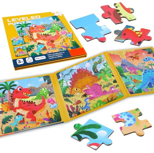 Magnetpuzzle, Magnet Puzzle ab 2 3 4 5 Jahre, 25-30-42 Teile Dinosaurier Kinderpuzzle ab 3 Jahre, Magnetische Puzzle für Reisen Kinder, Magnetspiel ab 3 4 5 6 Jahre, Reisespiele Lernspielzeug Kinder