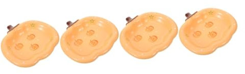 PRETYZOOM 4 Piezas plato de calabaza tazón de azúcar tazón de bocadillos bandeja de dulces de calabaza de halloween bandejas de postre Lámina plato de cocina plato decorativo cerámica Orange
