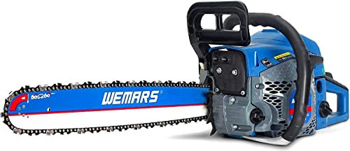 Garwinner Motoseghe a gas da 62 cc, 50,8 cm, motosega a gas a 2 tempi, motosega a benzina a benzina, per tagliare legno all'aperto, giardino, fattoria, uso domestico, con kit di attrezzi (6220G)