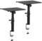 BQKOZFIN Set of 2 Desktop Clamp Speaker Stands, Height Adjustable Studio Monitor Stands, Clamp-on Desk Speaker Stands with Adjustable Tilt Angle Tray of 0-12° for Bookshelf Monitor Speakers (Black)