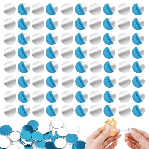 Yuqilin 100 Piezas Placas de Metal para Figuras Tonie,20mm Láminas Metálicas Adhesivas Placa de Metal Autoadhesivo Placas Magnéticas Delgadas,para Soporte Teléfono Movil Coche Magnético