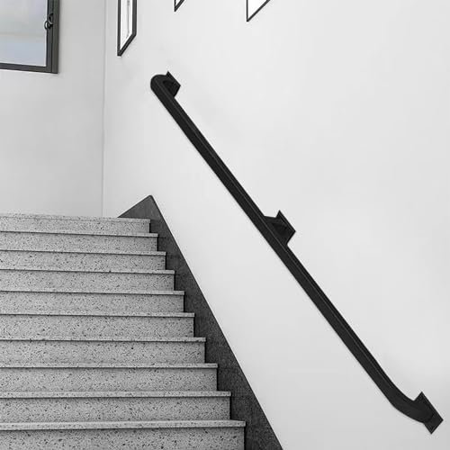 Scala industriale in ferro battuto da 6,1 m, per interni ed esterni, decorazione moderna, antiscivolo, per ringhiere per scale (dimensioni: 518 cm)