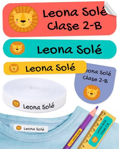 310 Custom Name Labels with Icon. 200 Eco-Friendly Iron-On Fabric Labels + 110 Waterproof Stickers for School, Daycare & Nursing Home