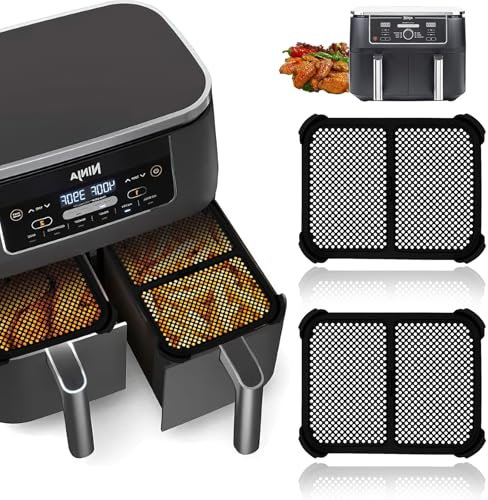 COKACA 2 PCS Grille Anti Projection Air Fryer Ninja of Accessoire Air Fryer Ninja Double Stack Xl,EmpêChe Les Taches D'Huile, Machine Lavable,Pour Ninja Foodi Max Dual Zone 9.5l Air Fryer AF400EU