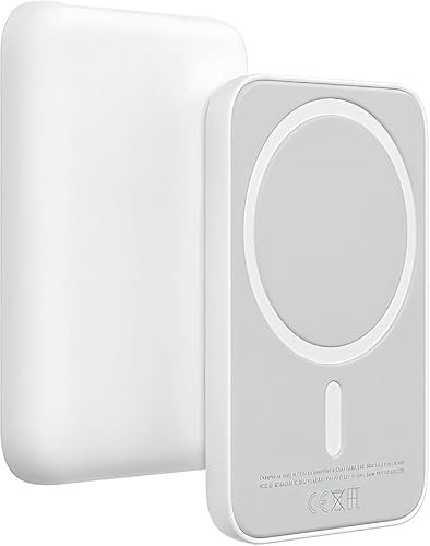Magnetic Wireless Power Bank, iPhone and Samsung Compatible, White