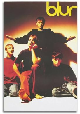 IIWERUW Blur Band Poster Wandkunst Leinwand ästhetisches Cover Poster Vintage Musik und Filme dekoratives Gemälde für Wohnzimmer Schlafzimmer 30 x 45 cm Ungerahmt