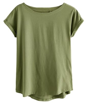 NEXT Damen Standard T-Shirt mit Flügelärmeln Olivgrün M