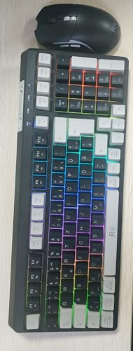 Rii Kabellos Maus und Tastatur Gaming, Tastatur mit Maus ist Ergonomisch, Deutsches QWERTZ Layout, Gaming Set für PC/Laptop/Xbox/ps4