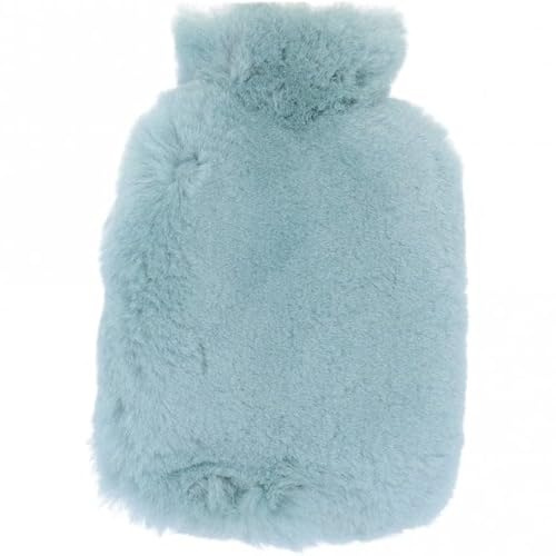 Ashwood Fenland Sheepskin Hot Water Bottle Cover – Grey – 100% Real Sheepskin Fur with Zip Closure & Lining – 1L Hot Water Bottle Included (Duck Egg, 1L)