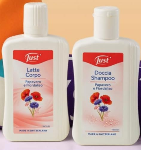 Just Doccia Shampoo e Latte Corpo, Papavero e Fiordaliso, Made in Svizzera