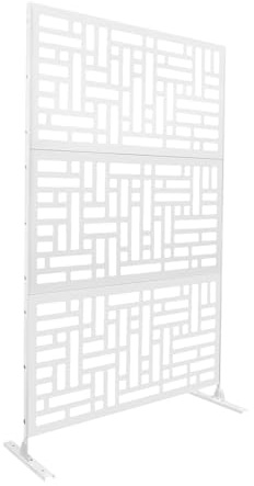 Raumteiler Freistehend Trennwand 3 Teilig, Paravent mit Ständer, Sichtschutz für Draußen, Stellwand für Innendekoration Wohnzimmer Esszimmer Schlafzimmer, 120x40x190cm, Weiß