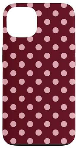 Motif à Pois Classiques Bordeaux et Rose Coque pour iPhone 13